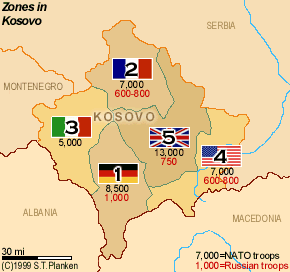 Map KFOR zones